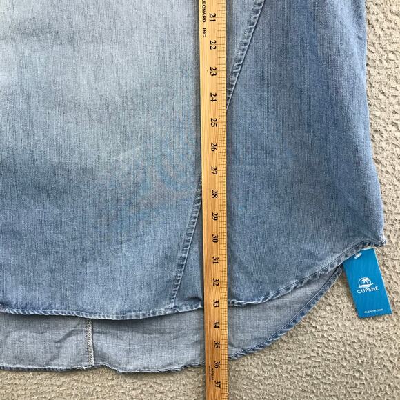 New Women's Cupshe Denim V-Neck Mini Dress size XL - Picture 8 of 11